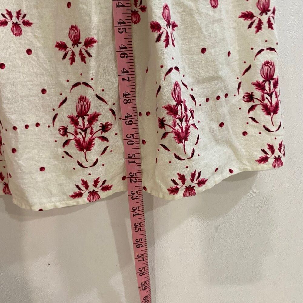Christian Lacroix Embroidered Floral Midi Dress Cream Red Cotton Size M - Picture 6 of 8